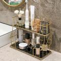 Makeup Organizer | Makeup Stand | Cosmetics Organizer ,Countertop Organizer For Cosmetics, New Design Metal Makeup  Stand, Two-Level Makeup Organizer Storage Rack, Perfume Holder, Tabletop Makeup Brushes Organizer, Large Capacity Cosmetic Display Case. 