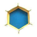 Hexagon Dice Tray PU Leather Double Sided Office Supplies Larger Size Dice Rolling Tray for Table Games Candy Keys Jewelry Coins. 