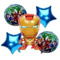 IRON MAN FOIL BALLOON SET - PACK OF 5 FOIL BALLOONS - AVENGERS THEME FOIL BALLOONS. 