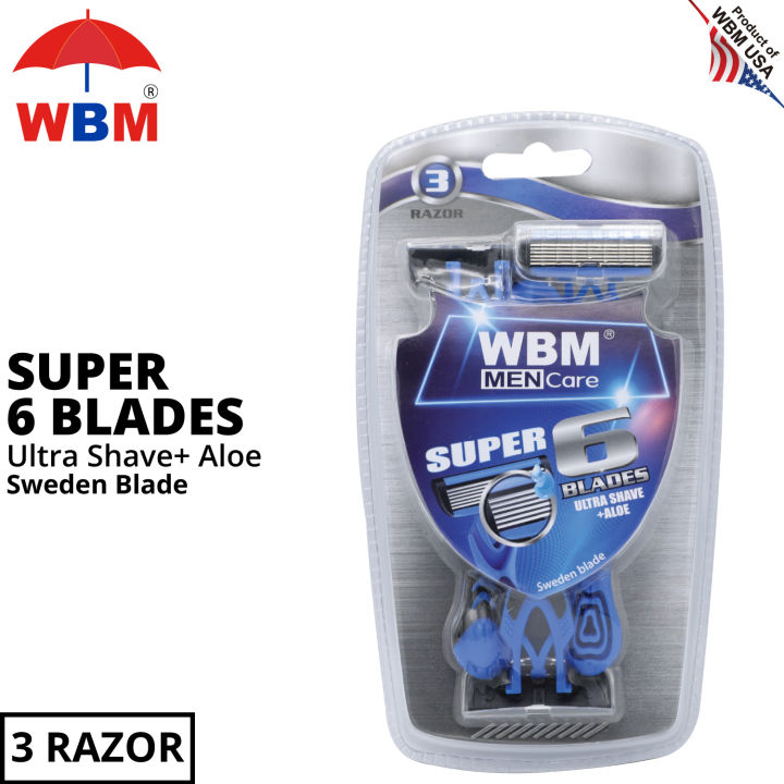 𝐖𝐁𝐌 Ultra Shaving Razors For Men Super 6 Blades