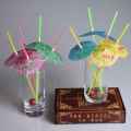 Disposable Umbrella Straws - Party Drinking Straw with Paper Umbrella. 