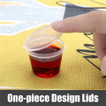 100 Pieces Small Plastic Containers 25Ml Small Sauce Pots Plastic Pots Jelly Pots for Sauce Dips Salads. 