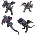 Big Size High Quality 3 Head Black Dragon For kids - Model Toys Animal Rubber Action Figure Toy for Kids Gifts - 18 inch/9inch (B Grade). 