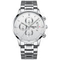 NIBOSI Chronograph Watches Men Stainless Steel Band Waterproof NI2309. 