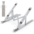 New Laptop Stand Adjustable Metal Stands, Portable Folding Aluminum Lap top Riser Holder with Adjustable Height for Desk, Foldable Ventilated Cooling With Anti Slip Rubber Grips Silver Laptop Accessories Compatible for Laptops, Macbook, Tablet, Notebook. 