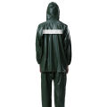 Pvc soft Rubber Coated Rain Coat Suit With Trouser Thick double raincoat split suit cross-border direct rain pants adult reflective bicycle electric motorcycle riding. 