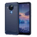 QAGS Nokia 5.4 / Nokia 3.4  Carbon Fiber Brush Texture Anti shock Drop Resistance Armored Silicon Tpu Case Back Cover Antishock. 