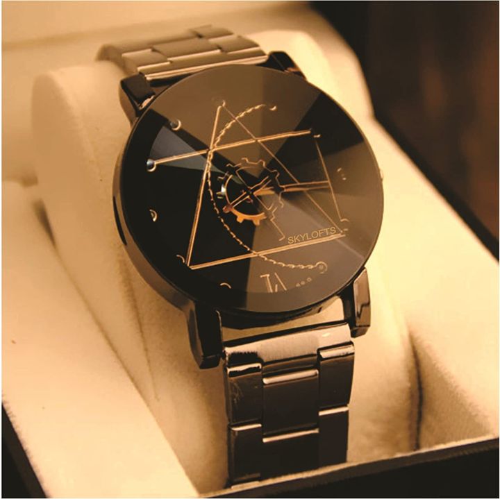 Top%20Collection%20New%20Quartz%20Black%20Chain%20Strap%20Stainless%20Steel%20Wrist%20Watch%20For%20Men%20/%20Boys%20-%20Image%202