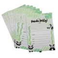 Panda Invitation Cards - 4 Inch By 3 Inch - Invitation Cards - Panda Theme - Green - Unisex - Pack Of 8. 