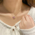 Korean Jewellery Silver Chain With Crystal Zirconia Pendant Aesthetic Jewellery For Girls. 