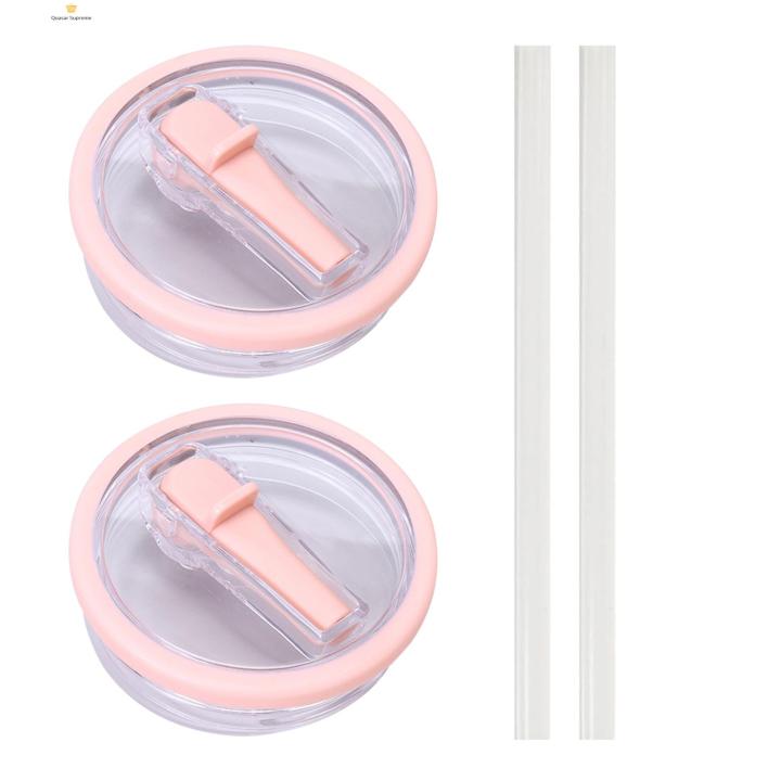 Quasar Odor-free Cup Lid 2pcs 40 Oz Tumbler Flip Straw Lid Replacement Leak-proof Bpa-free Cover for Cup Buyers' Favorite Premium Materials Cup Lid