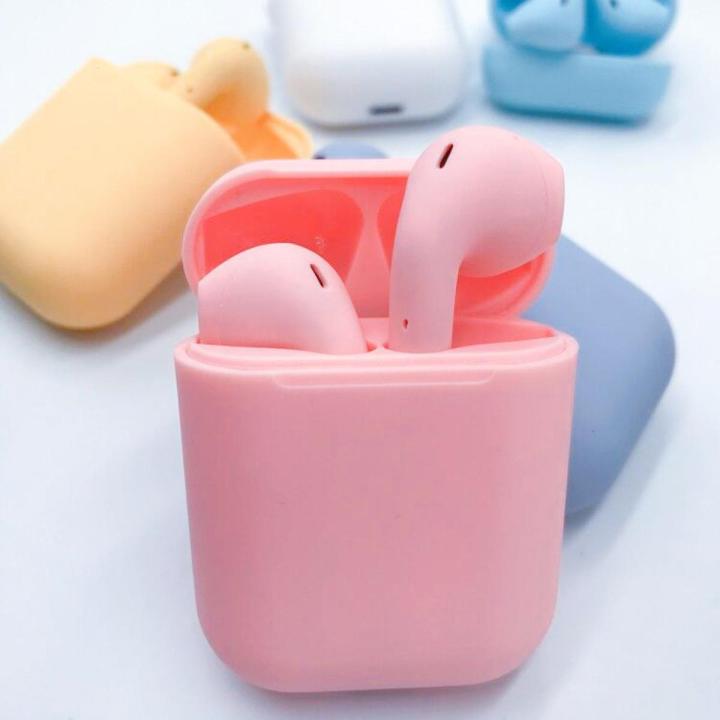 i12 TWS Macaron Bluetooth Earphone Airpods V5.0 3D Touch Wireless Earbuds Headset Sports inPods12 for Android iPhone Computer COD