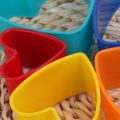 Heart Shape Cookie Cutter Set Multi-size Biscuit Cutter Two-sided Multi-color 5 Pcs. 