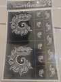 Mehndi Henna Tatoos Stickers Stencils reusable. 