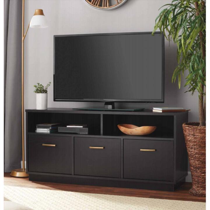 Esons 3-Door TV Stand Console for TVs up to 50", Black