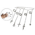 Alloy Kurapika 5 Ring Chains Bracelet Jewelry Rings Cosplay Party Silver. 