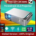 2024 New T6 2GB RAM 16GB ROM LED Projector Support 4K Android 10.0 WIFI Movie Game USB 1080P Portable Cinemaa Beamer USB /HDMI/AUX/AV/. 