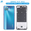 Oppo F17 Pro Housing Middle Frame With Side Button and Camera Lens Complete Body Casing Replacement For F17 Pro - Blue. 