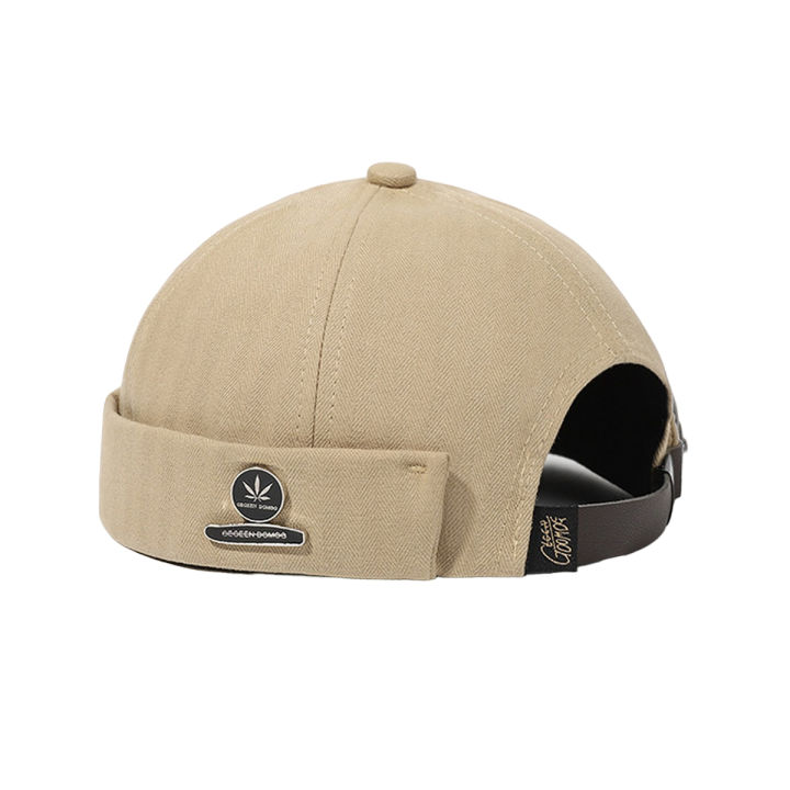 Vocoal Cap For Men Dome Melon Beanie Hats Adjustable Docker Cap Fashion Men's Landlord Hat H-ip Hop B-rimless Hat Spring And Summer Street T-rend Melon Hat Embroidery Retro Cap