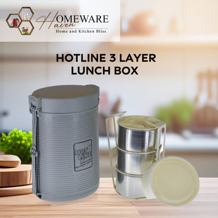 All-In-One Hotline 3-Layers Lunch Box, Tiffin  for Office and Travel