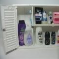 Plastic Double Door Bathroom Cabinet with Mirror Large Size with Multiple Shelves, Bathroom Mirror Cabinet, Bathroom Rack, Available in 7 Different Colors -White, Off White, Beige, Grey, Pink, Blue & Green, Size:17.5" x 14" x 4". 