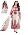 Party Wear/Wedding Collection-STITCHED | Formal Wear Beautiful Contrast Thread Embroidery Shirt+Trouser+Dupatta 3-Piece Dress For Women By Deals Mall. 
