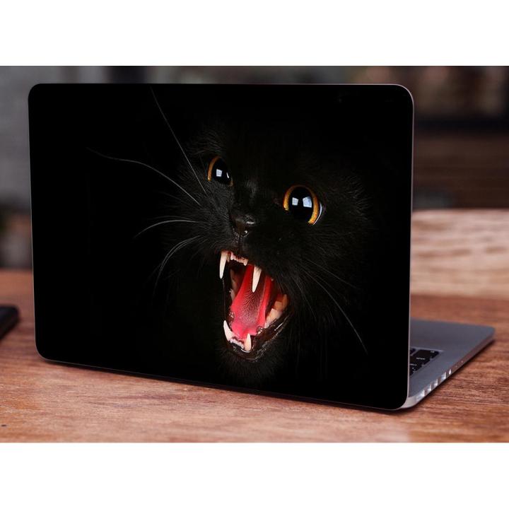 Black cat, black cats, animals, open mouth, animal themes, Laptop Skin Vinyl Sticker Decal, 12 13 13.3 14 15 15.4 15.6 inch Laptop Skin Sticker Cover Art Decal Protector Fits All Laptops