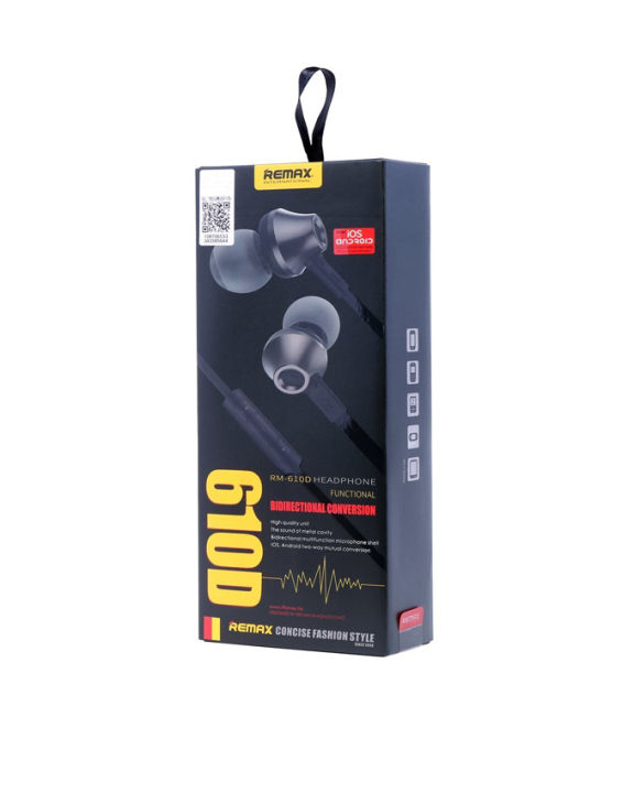 Remax Intelligent Recognition Earphone RM-610D - Black | Daraz.pk