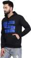 Fleece Printed Pull Over Hoodie for Men - Black. 