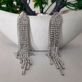 Elegant & Unique Design Earrings with Silver Tassels For Girls - Long Fashion Shiny Earrings Party Jewelry Gifts For Ladies & Womens. 