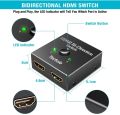 DUAL FUNCTION Switch   HDMI Splitter 2x1 Adapter 1080P  4K Video For Plug And Play. 