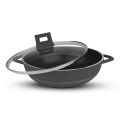 Majestic Chef Marble Coating DIE CAST NONSTICK COOKWARE SET-(08PCS) - Black. 