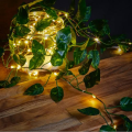 PACKIFY  Artificial Plant Leaves bail with LED Fairy Lights Battery Operated - Money Plant Leaf Lights for room decoration wall Hanging flowers. 