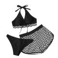 Bikini Shorts Set Sleeveless Three-piece Women Shorts Swimwear. 