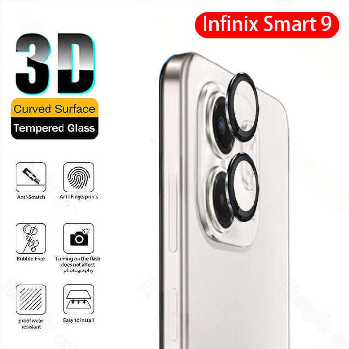 For Infinix SMART Pro Smart 9 8 Smart9 4G 5G 2024 Metal Ring Screen Protector Tempered Glass Camera Lens Protective Film