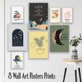 8 Various Sizes Minimalist Boho Wall Art with Motivational Quotes Posters Prints, Home & Room Decoration Items, Wall Decor Posters, Home Decor Wall Art, HD Quality Prints, Wall Hanging Room Decor Items, Wall Photo Cards Prints. 