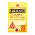 Twinings Tea Cranberry  Blood Orange 20 tea Bags English Break Fast Tea Bags 40gTea Bags 20 per Pack Pack of 1 Made In England. 