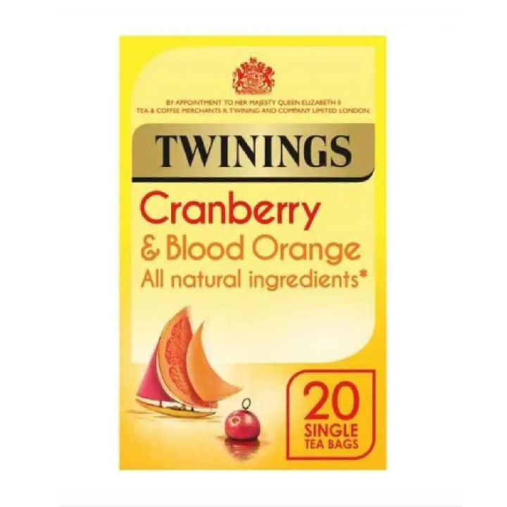 Twinings Tea Cranberry  Blood Orange 20 tea Bags English Break Fast Tea Bags 40gTea Bags 20 per Pack Pack of 1 Made In England