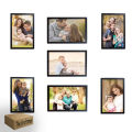Collage Photo Frame Glass front 7 PCS Picture Frames Wall photo frame Black Picture Frame & Room Decor Foto frame. 