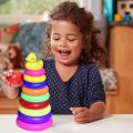 Rainbow Stacking Ring Toys for Kids, Baby Rings Toys, 9 Pcs Stacking Ring Tower Construction Toys, Multicolor Rings Toy Play Activity Baby Toys. 