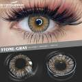 Grey 3 Tone Color Eye Contact Lenses with free Kit Multi Color. 