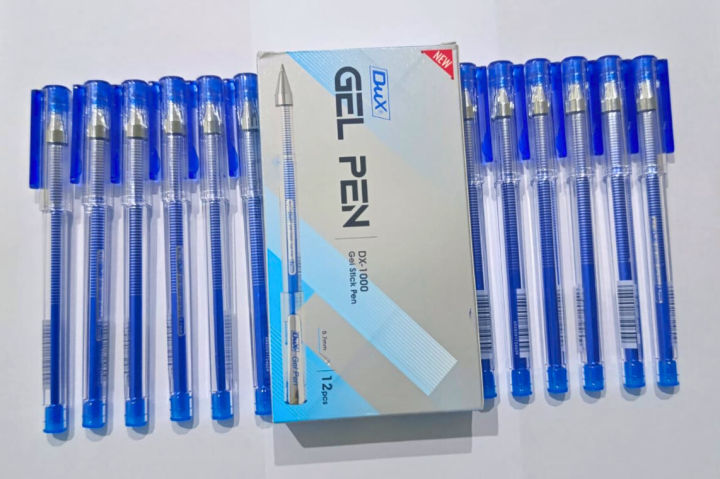 One Pack of DX-1000 Gel Stick Pens (12 Pcs) - Blue