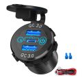 PD Type C and QC3.0 Dual USB Charger PD 3.0 & Two QC3.0 Ports with Touch Switch Fast Car Adapter. 