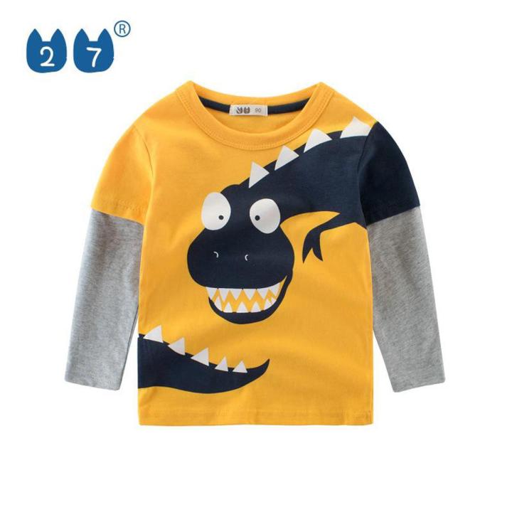 【BestGO】kids T-shirt for 1-8 years old boys girls Long sleeve Classic surround dinosaur baju raya kanak kanak