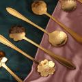 8 Diffient Pattern Rose Red for Sugar Ice Cream Coffee Dessert Bar tools Stainless Steel Mixing Spoon Flower Spoon Set Soup Spoon Cutlery Set Teaspoon. 