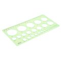 【wenfangdianpu】（NEW）Green Plastic Students Rectangle Shape Drawing Circle Template Ruler & Circles Hexagons Geometric 0-20cm. 