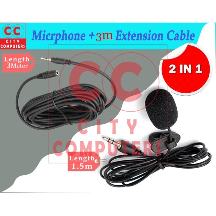 Best Value Microphone for Computer with audio Extension Cable 3meter 3.5mm AUX  Male to Female Audio recording via Microphone for Computer & Laptop.
