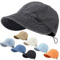 Summer Bucket Hat Women Washed Cowboy Fisherman Cap Portable Wide Brim Sun Hats Korean Makeup-free Visors Adjustable Simple Caps. 