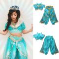 Aladdin Jasmine Princess Cosplay Baby Kid Girl Fancy Dress Up Party Costume Sets. 