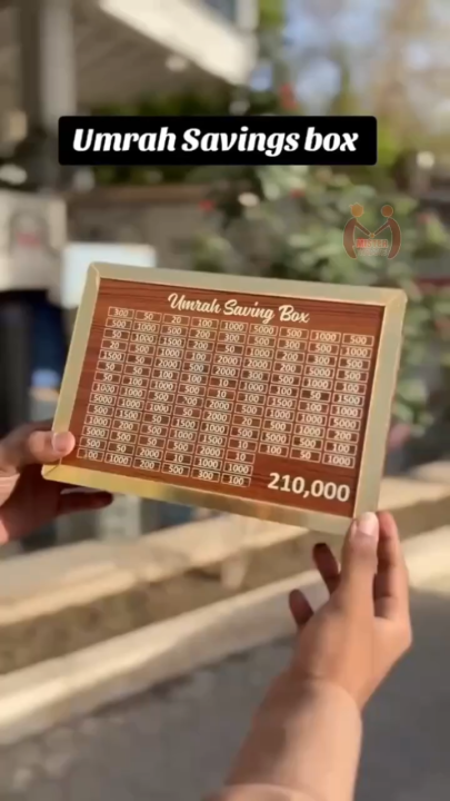 ZMM New Goal-Oriented Saving Coin Jar – 280-Day Wooden Umrah Box with ...